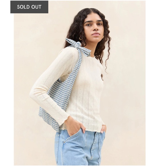 Loeffler Randall Handbags - Loeffler Randall Blue Gingham Smocked Shoulder Bag | Cottagecore Summer